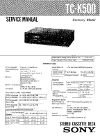 Sony TC-K500 - Service Manual 